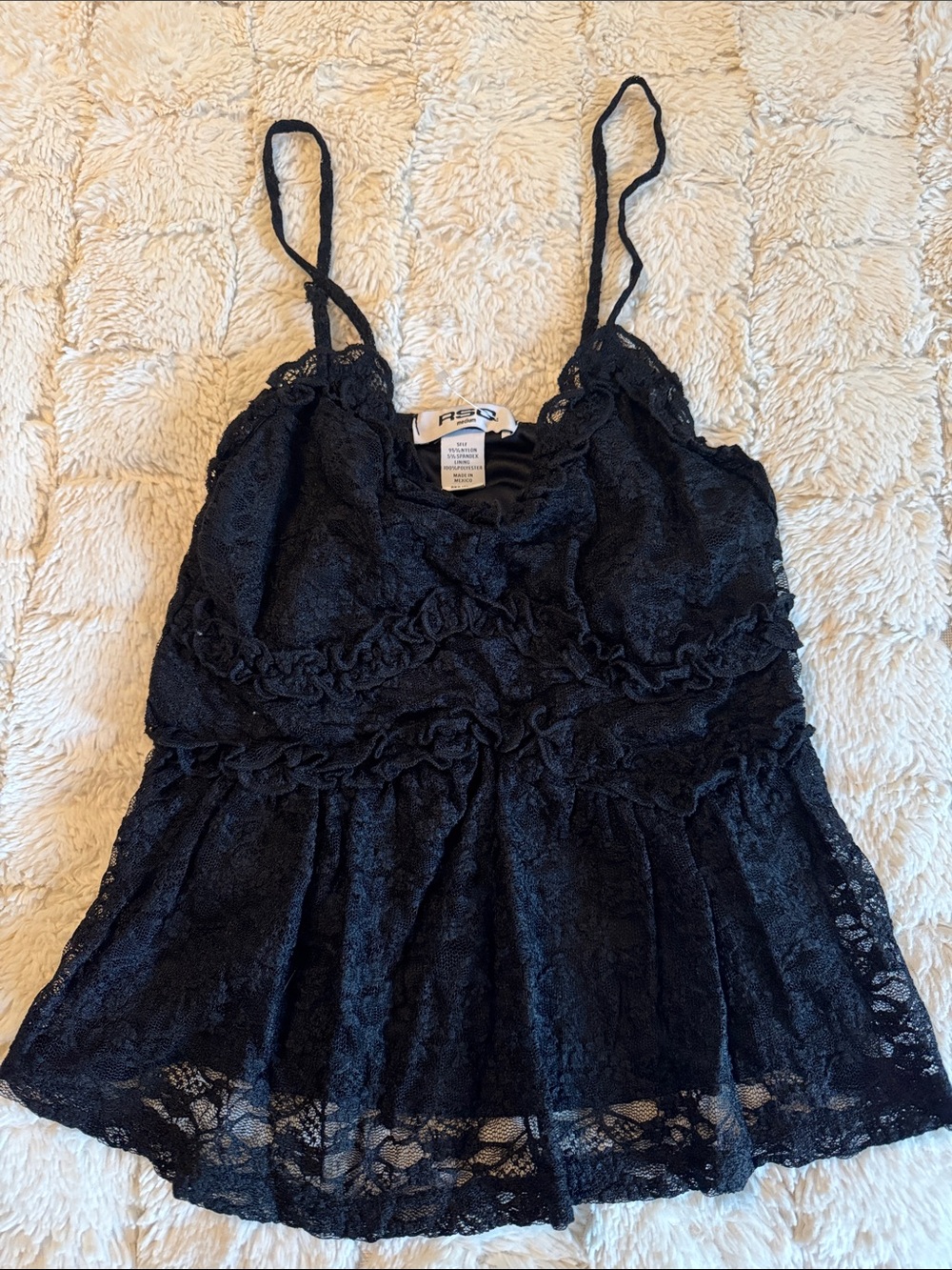 RSQ Black Lace Ruffle Camisole